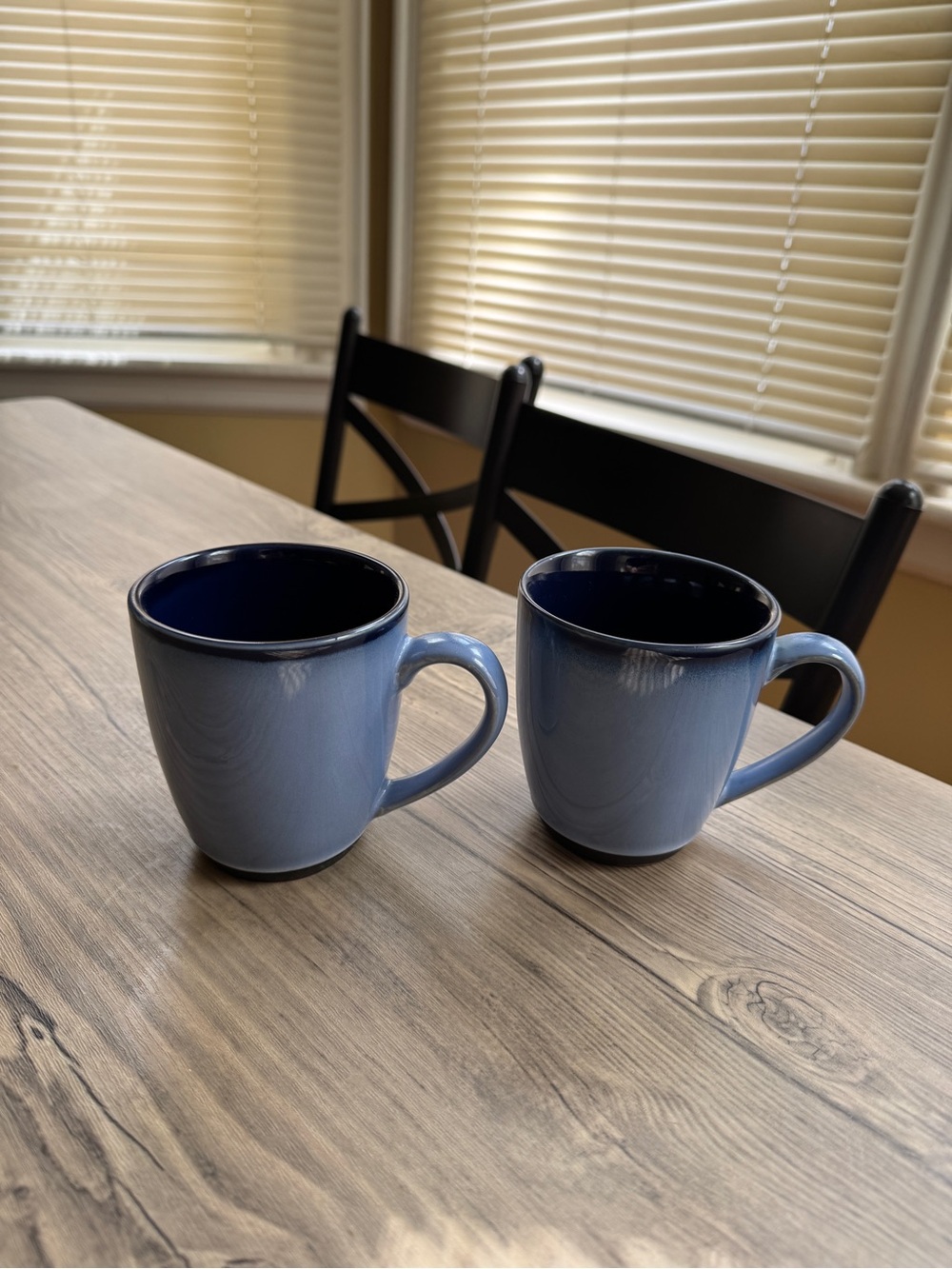 Blue Ceramic Coffee Mugs - Set of 2